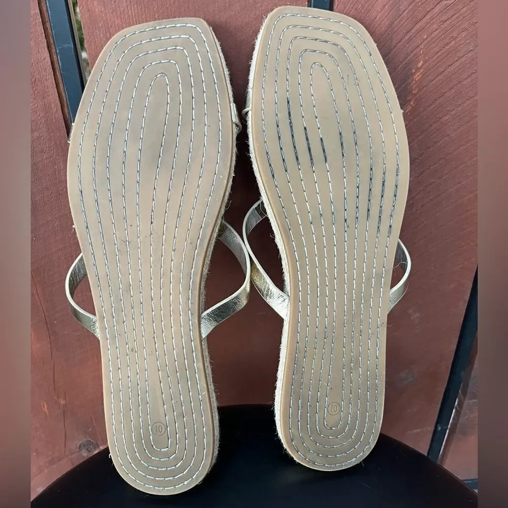 TORY BURCH bombe miller espadrille slide in gold size 10
